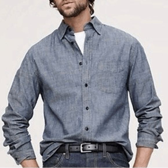 Chambray Shirt XL Banana Republic Soft Wash Slim Fit - Picture 1 of 9